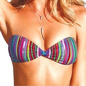 Victoria’s Secret Convertible Stripe Bandeau Bikini Top